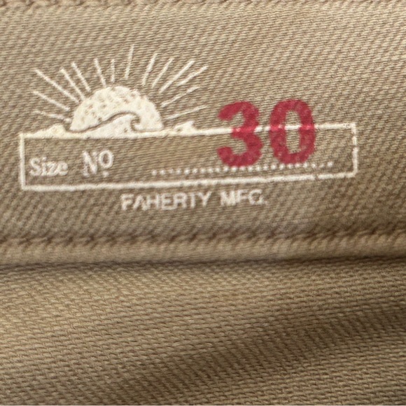 Faherty Men's Stretch Terry 5-Pocket Pant Slim Straight-Desert Khaki Sz 30 - Picture 9 of 16